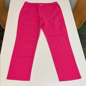 St. John hot bright pink capri pants colorful summer spring vacation Marie Gray